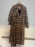 Check Wool Scarf Coat