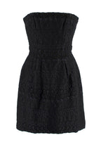 Giambattista Valli Black Cloque Strapless Mini Dress