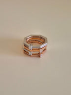 Zuzana Spustova  4 Diamond  Stack Rings US size 4.5