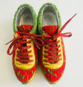 Multicoloured tweed & leather CC Sneakers