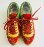 Multicoloured tweed & leather CC Sneakers