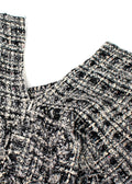 Chanel Black and White Tweed Mini Skirt with Fringe Hem
