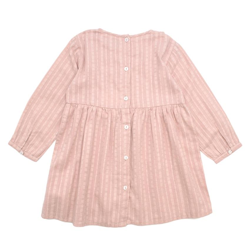 Bonnet a Pompon Pink Long Sleeve Patterned Dress