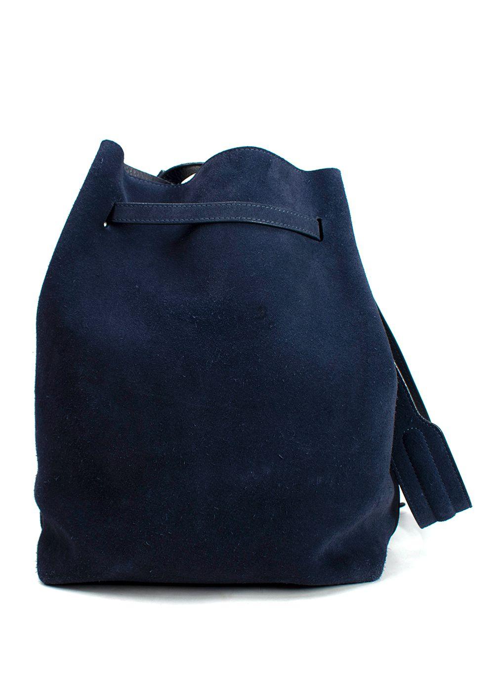 Mansur Gavriel Navy Suede Bucket Bag