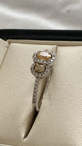 Bespoke 18ct White Gold and Yellow Diamond Trilogy Ring