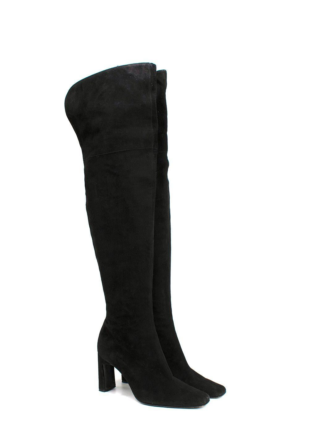 Charles Jourdan Black OTK Suede Boots
