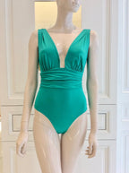 Nicole Olivier Emerald Green Couture One-Piece Swimsuit