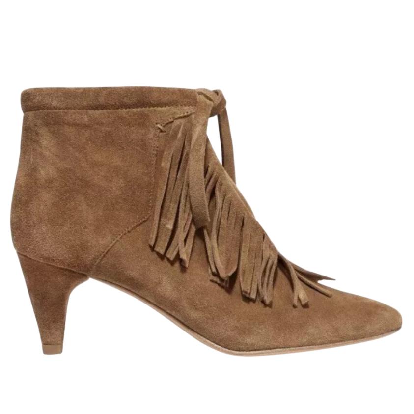 Maje Suede Frange Ankle Boots