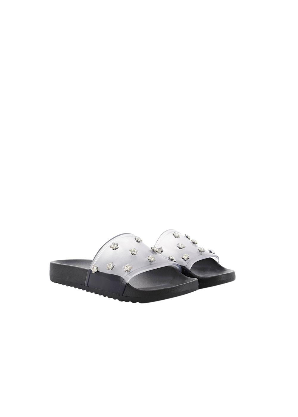 Dina Gem Embellished PVC Sliders