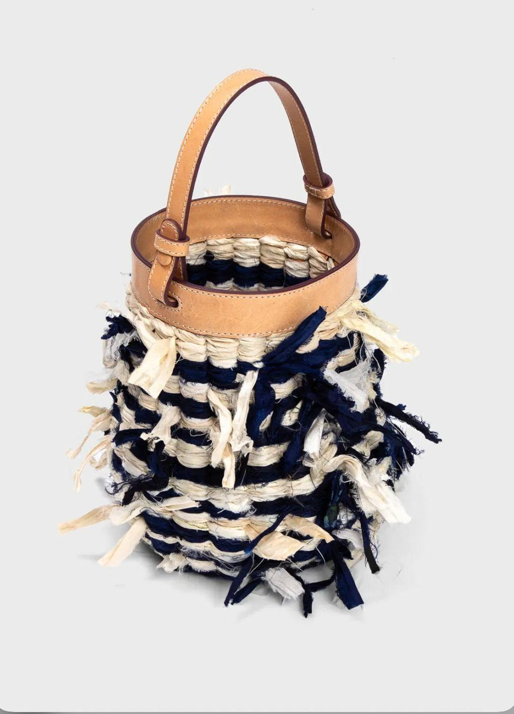 The Backward Vendor Porcelain Pot Leather Silk Bucket Bag