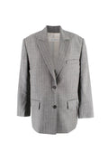There Was One  Grey Pinstripe Blazer and Tailored Trouser Suit