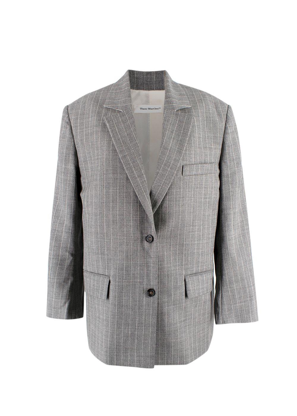 There Was One  Grey Pinstripe Blazer and Tailored Trouser Suit