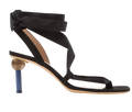 Black Suede Sandals With Ornate Heels