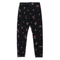 Monnalisa Kids Black Rose Print Velvet Leggings