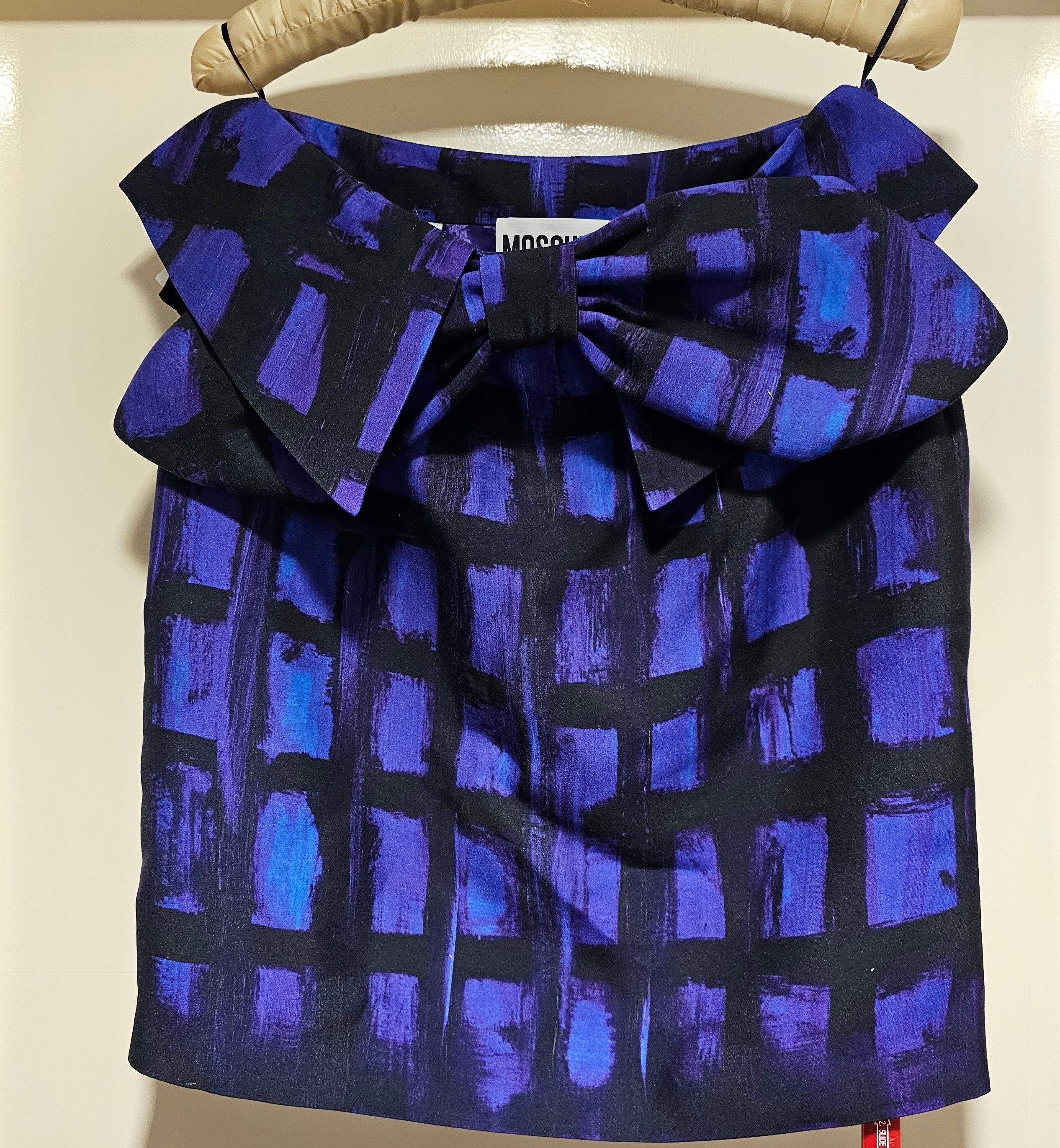 Purple Bow Detail Mini Skirt