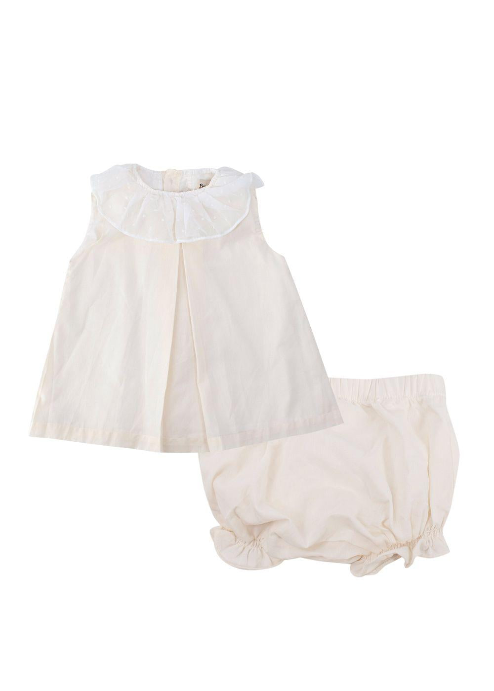 Benedita Cream Ruffle Collar Dress and Shorts Set 2 years