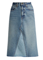 Khaite Maggie Denim Midi Skirt