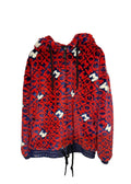 Moncler Red Faux Fur Grenoble Jacket