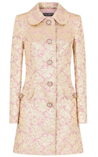 Dolce & Gabbana JGold Rose acquard Crystal Button Coat