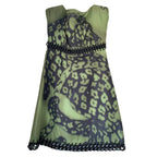 Prada Khaki Leopard Print Chain Trim Mini Dress