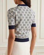 Gucci Metallic Monogram Short Sleeve Jumper