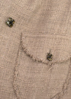 Dolce & Gabbana Beige Tweed Double Breasted Jacket