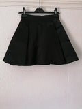 Black cotton blend A-line skirt