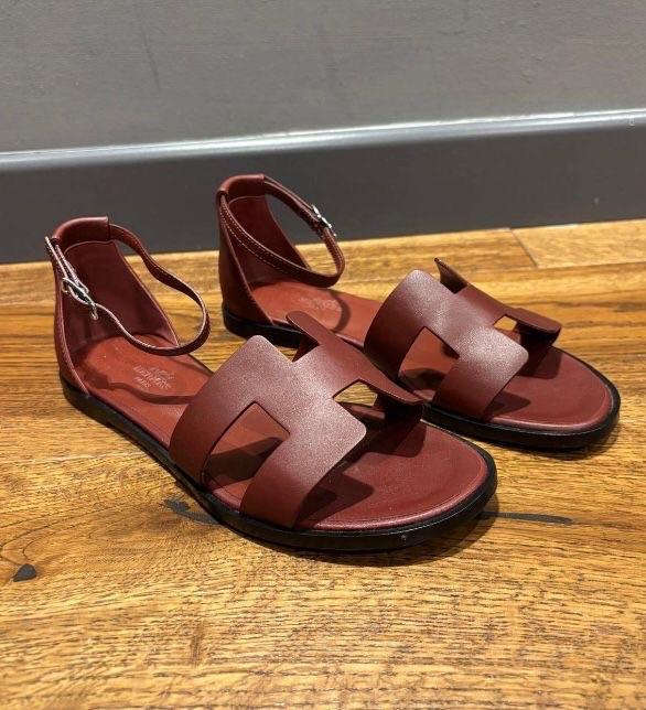 Hermes Rouge H Santorini Sandals
