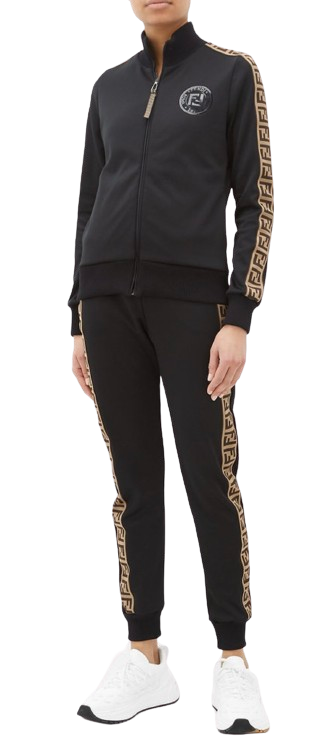 Fendi FF Side-stripe Black Track Jacket & Pants