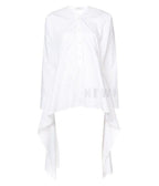 Tome White Tie Black Blouse