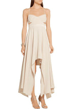 Halston Cutout satin-trimmed stretch-crepe dress
