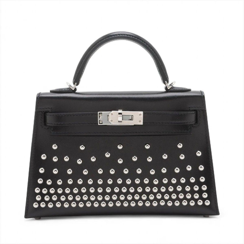 Kelly Handbag 20 Black Cloute Box Sellier PHW B