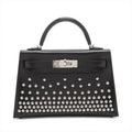 Kelly Handbag 20 Black Cloute Box Sellier PHW B