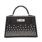 Kelly Handbag 20 Black Cloute Box Sellier PHW B
