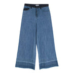Sonia Rykiel Mid-Wash Wide Leg Denim Jeans with Crystal Waistband
