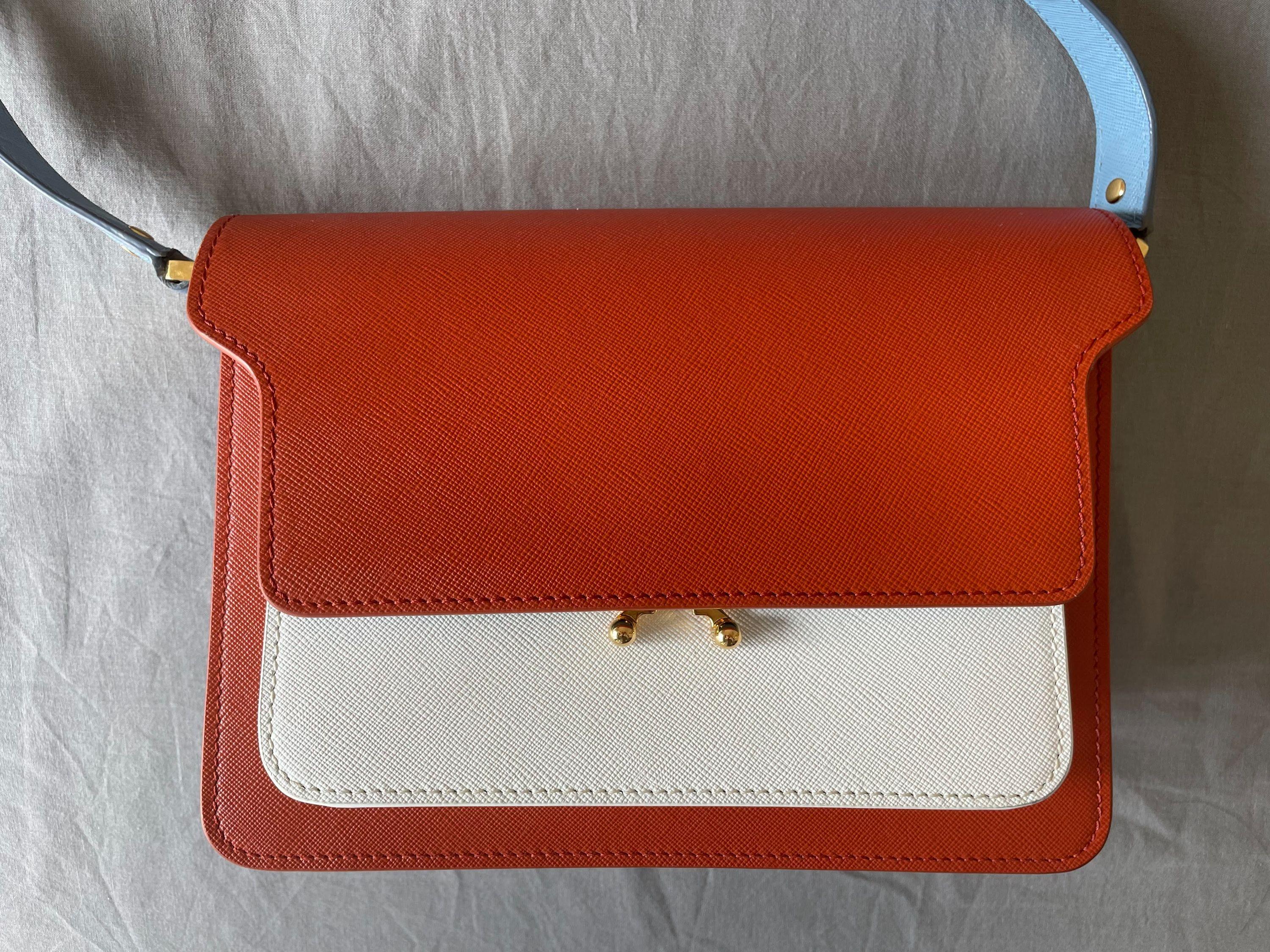 Grained Leather Multicoloured Trunk Bag