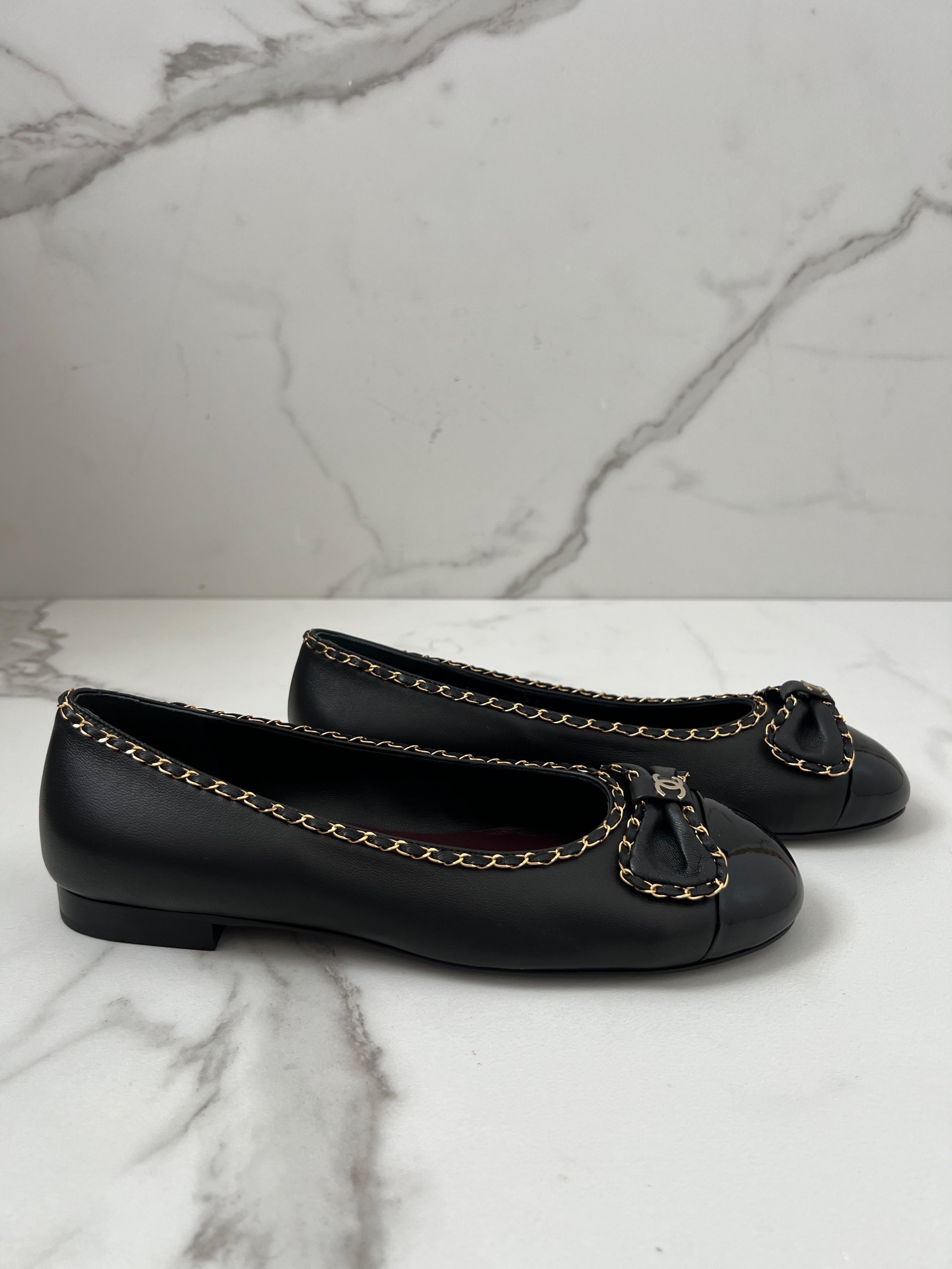 Chanel Chain Detail Ballet Flats