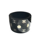 Chanel Black Perspex Mother Of Pearl Inlaid Cuff