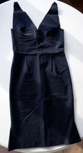 Jasper sleeveless black v-neck stretch twill dress