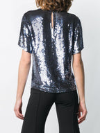 Temperley London Sara silver sequin blouse