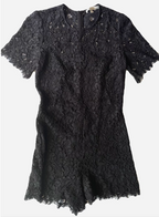 Veronica Beard Navy Floral Lace Playsuit