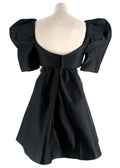 Area Puff-Sleeved Cut-Out Embellished Flared Mini Dress