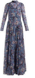 Floral Print Long Sleeved Gown