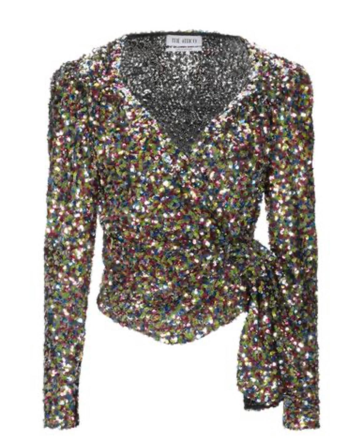 The Attico Multicoloured Sequin Wrap Top