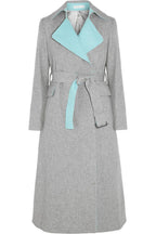 Sacai Soft Grey Wool Blend Trench Coat