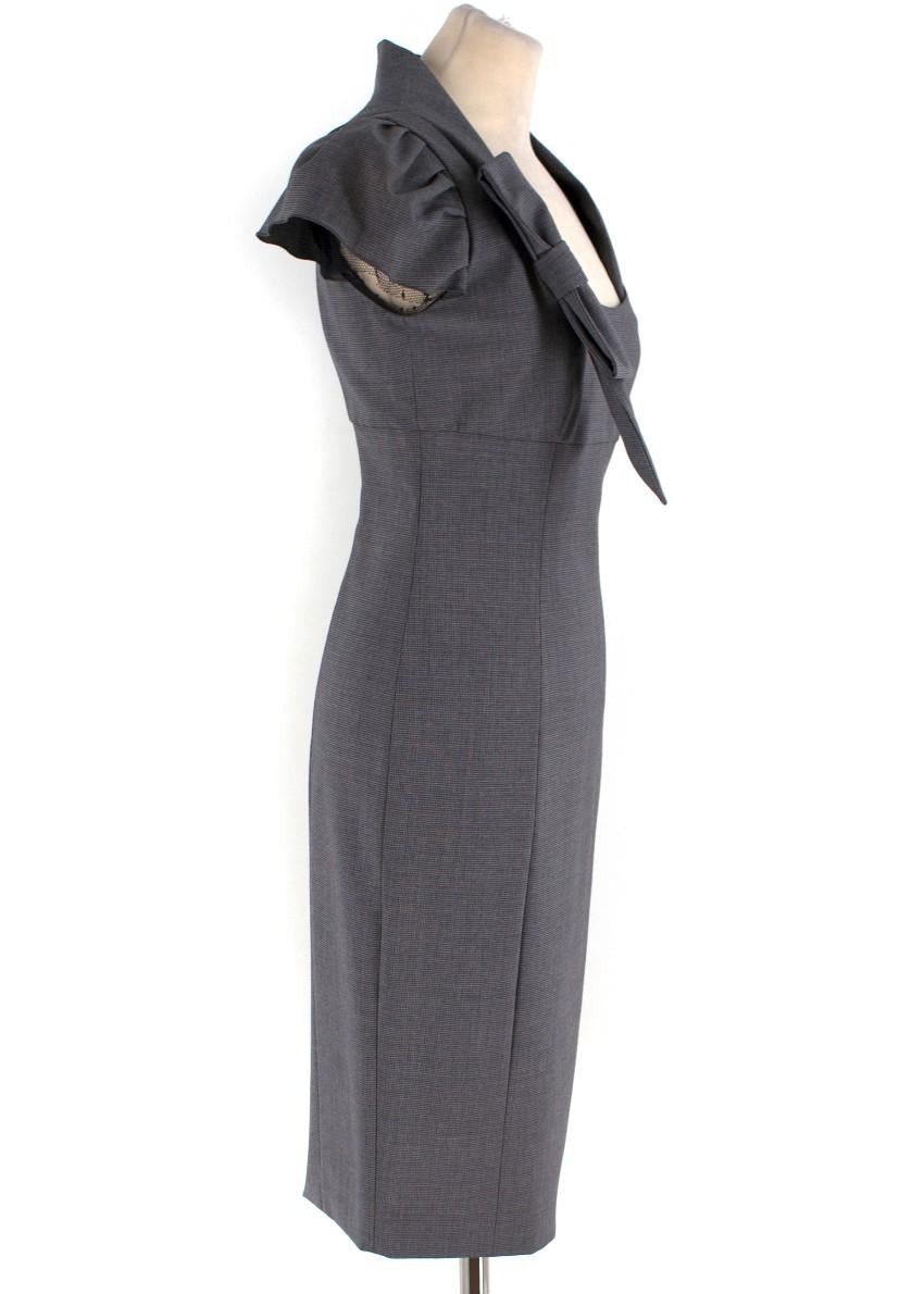 Red Valentino wool-blend houndstooth dress