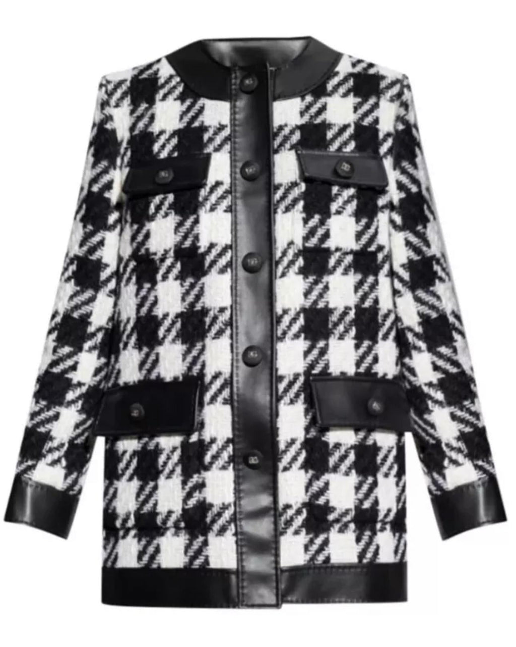 Dolce & Gabbana Black and White Check Coat