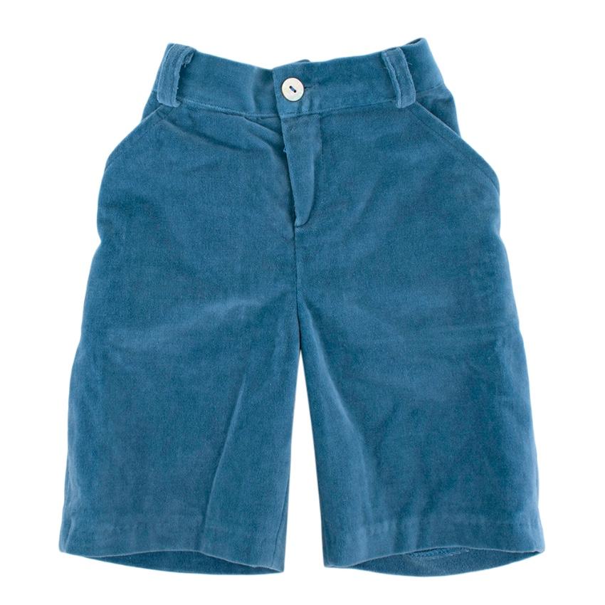 La Coqueta Blue Cotton Felt Trousers