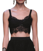 Dolce & Gabbana Sicily Black LACE Satin Top