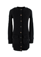 Derek Lam Black Ribbed Knitted Longline Cardigan
